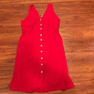 Cute Red Mid Calf Dress